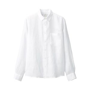 MUJI oversized unisex white linen shirt
